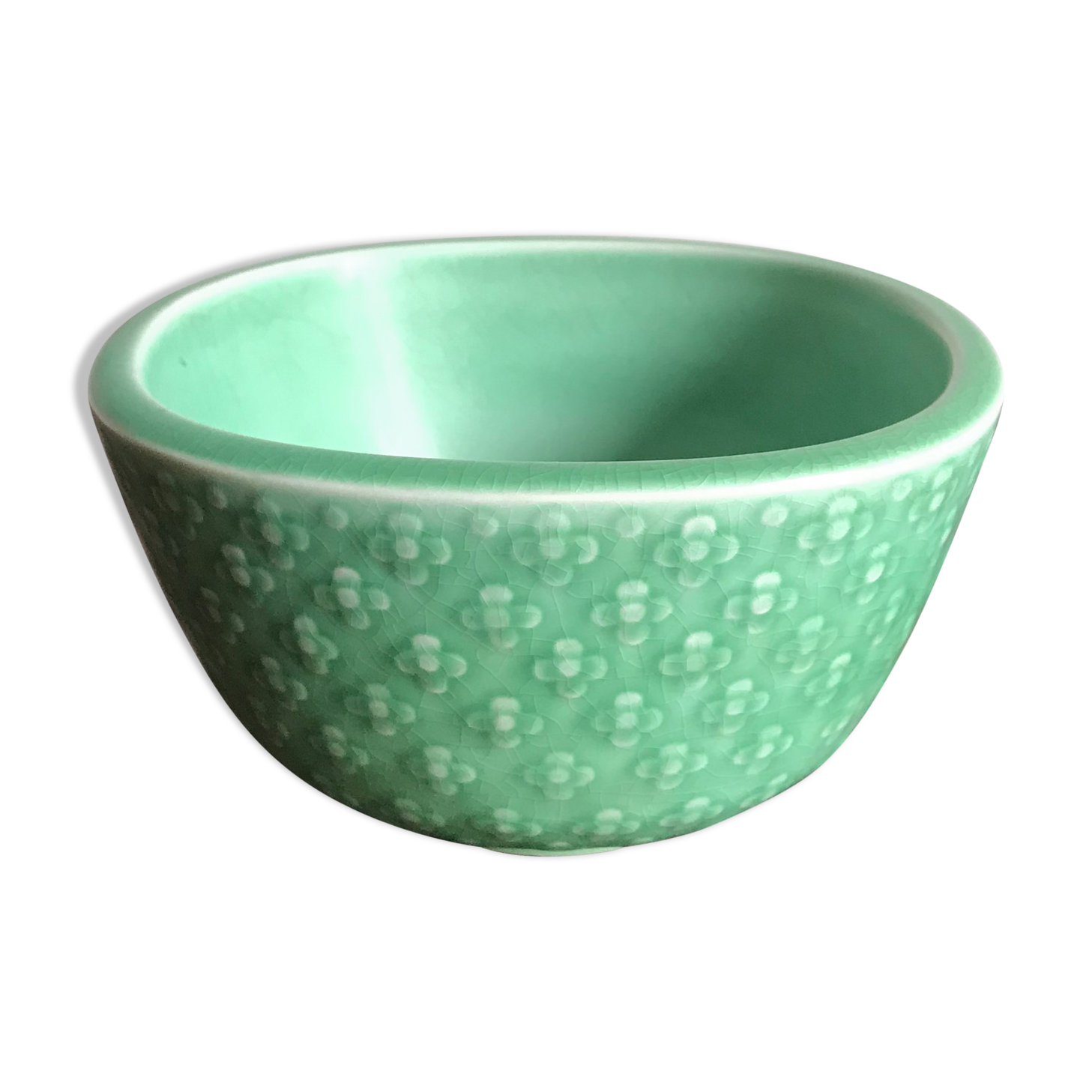 Nils Thorsson for Royal Copenaghen Scandinavan green bowl, 1950s