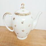Coffee set in white and gold porcelain