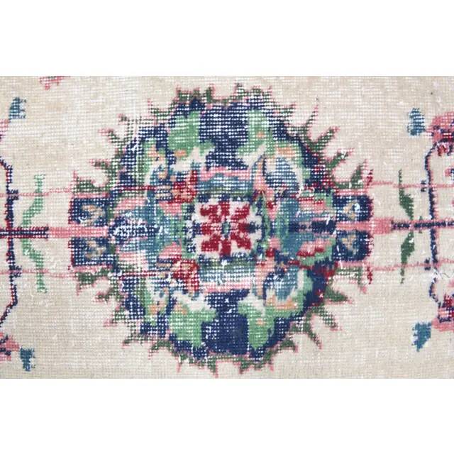 Vintage Turkish Oushak Handmade Wool Cotton Beige Area Rug 117x217
