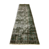 Tapis turc runner 280x78 cm laine vintage tapis, Overdyed Black