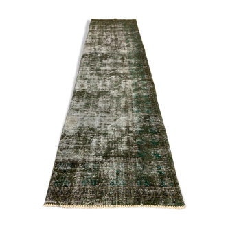 Tapis turc runner 280x78 cm laine vintage tapis, Overdyed Black