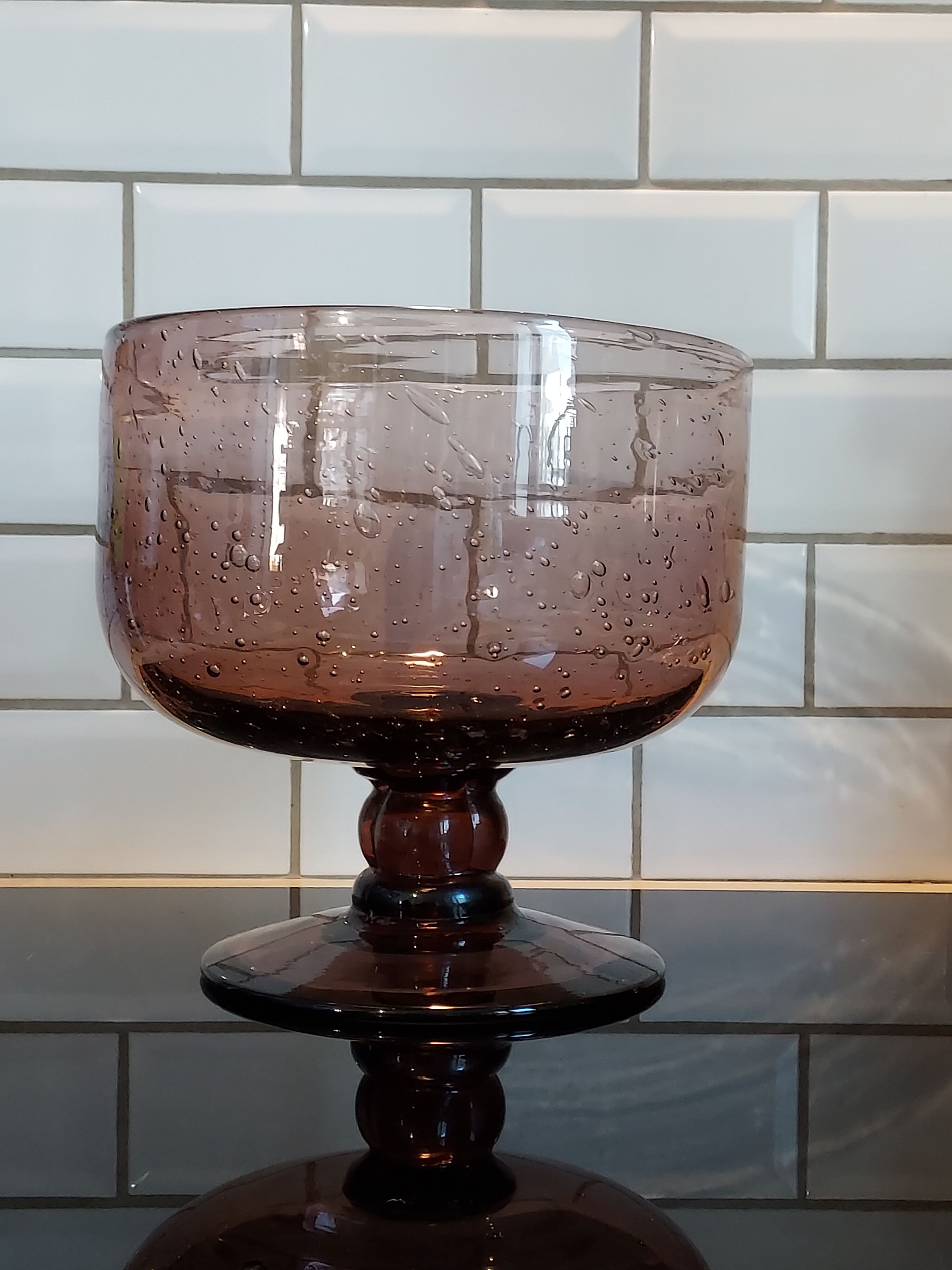 Coupe à fruits saladier verre soufflé