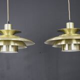Rare golden pair of Danish design lamps - Jeka Metaltryk model 1017 - great condition.