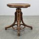 Art Deco Adjustable Piano Stool by Fischel, Czechoslovakia 1930s