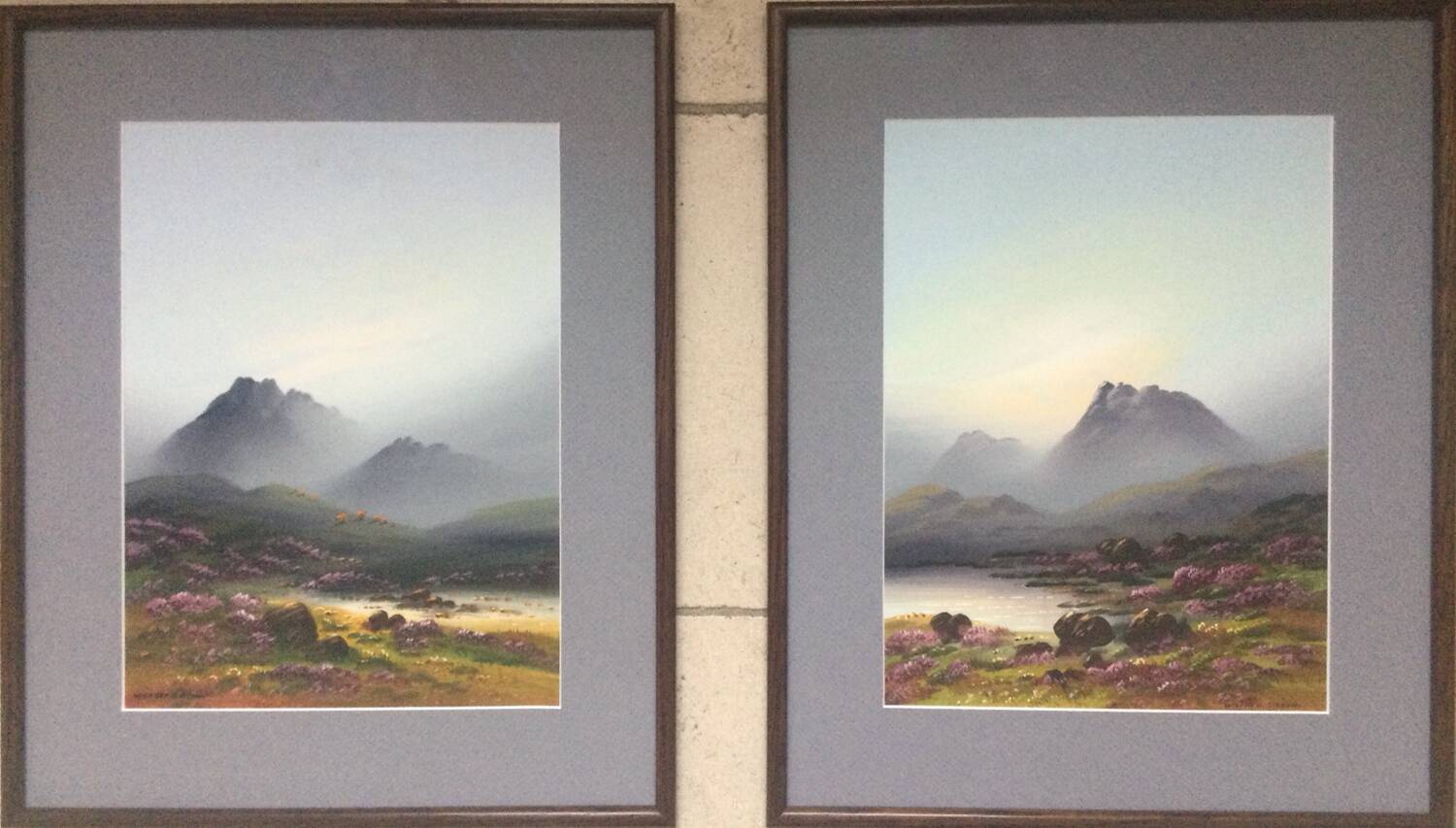The Highlands. 2 gouaches by Wilfred GATON.