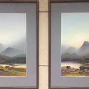 The Highlands. 2 gouaches by Wilfred GATON.