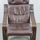 Vintage Armchair in Brown Leather and Bentwood attributed to Coja, 1970s