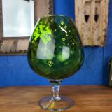 Vase vert, en verre empoli vintage