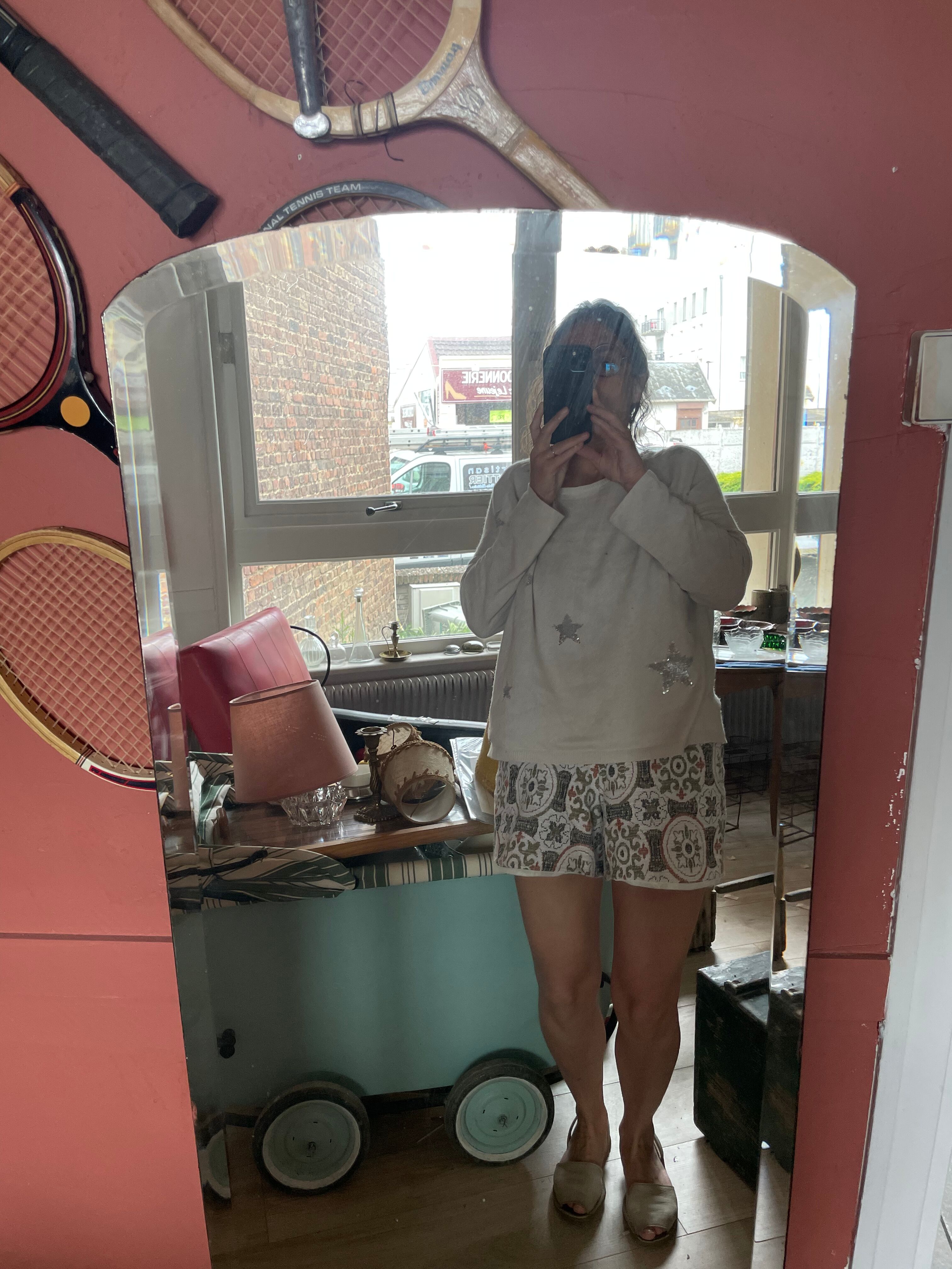 Beveled mirror 150x57cm