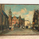 Scene de rue flamande, huile sur toile