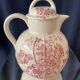 Theiere ou cruche en faïence crown devon a decor floral rose feminin