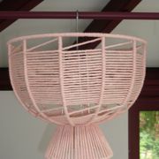 Abat jour en fil de coton rose
