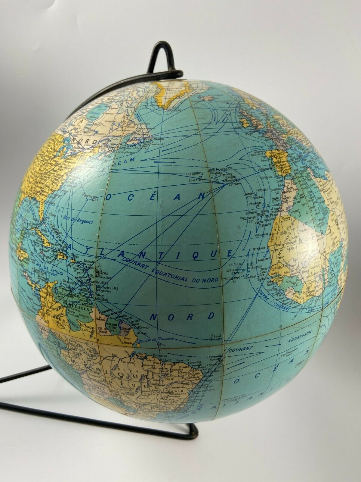 Globe girard and cardboard bar plastifies 1950 1960 pied metal