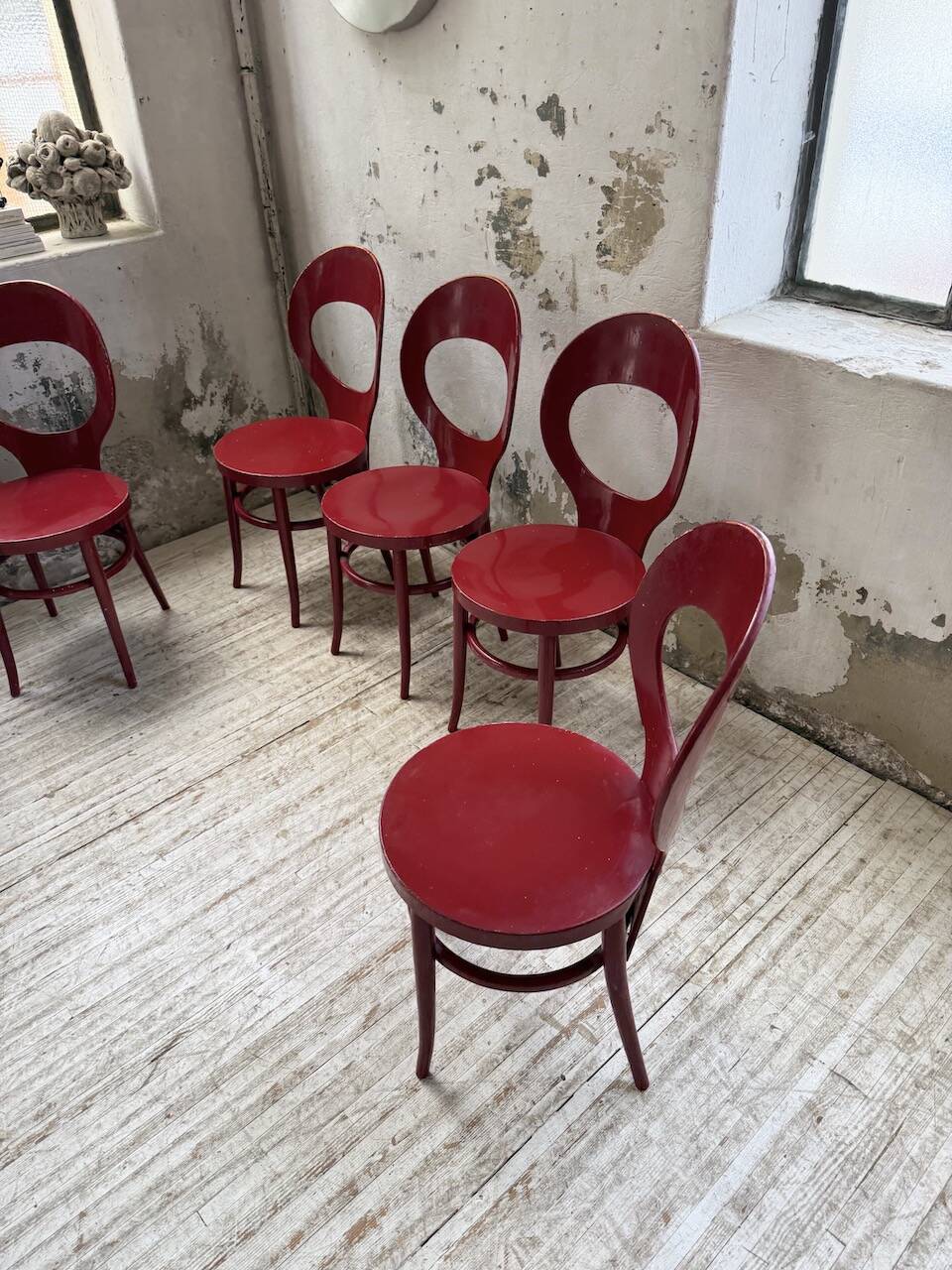 Set of 6 Baumann bistro chairs, Mouette model