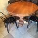 Round table with solid wood central leg entirely restored