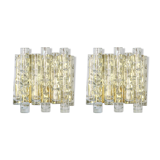 Pair of large Murano glass wall sconces by Doria, Germany, 1960s.