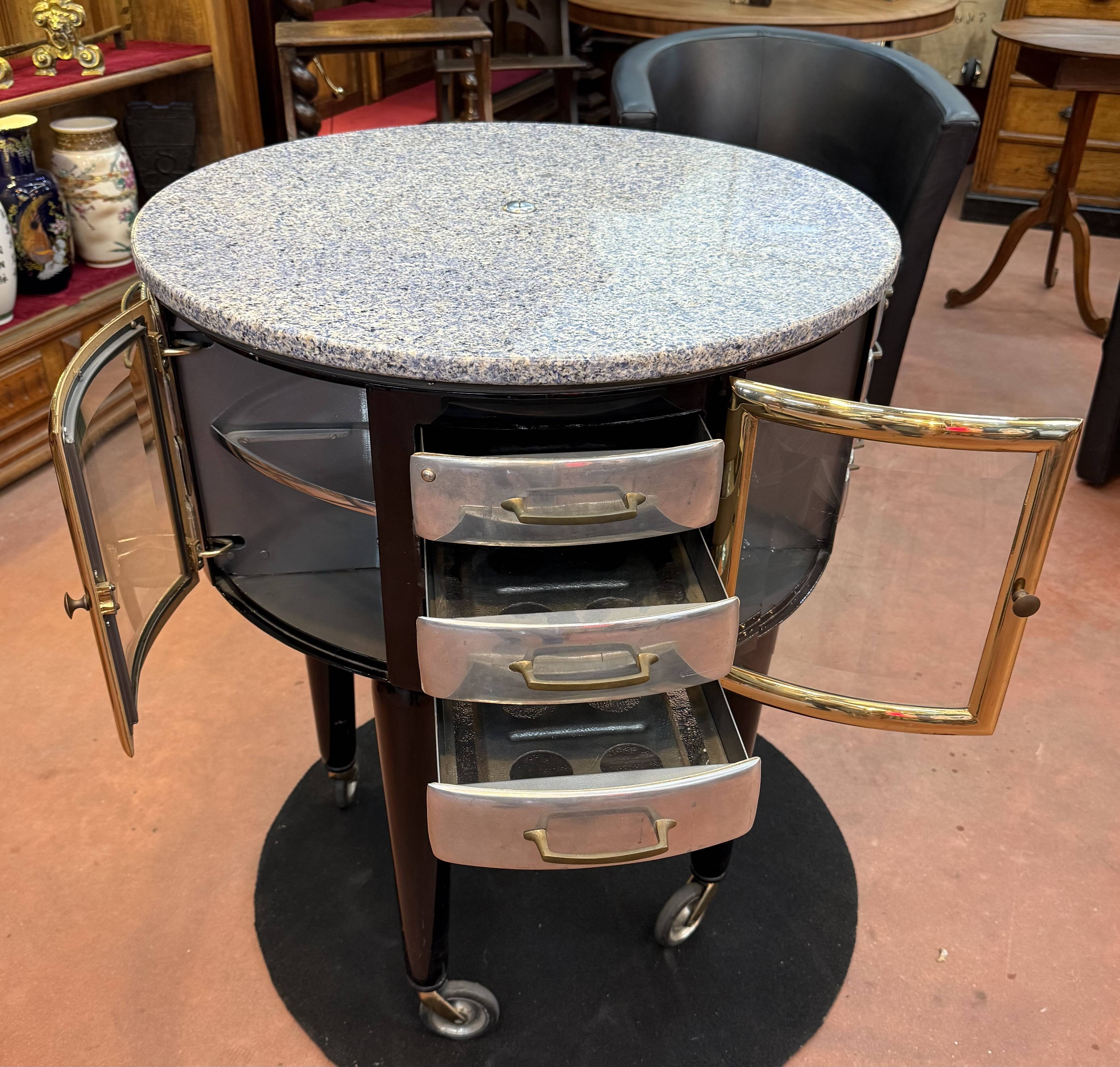 Gyrator dentist's cabinet