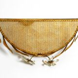 Metall wall mirror and matching shelf gold plated plated by Banci Firenze