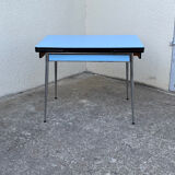 Blue formica table Sogemap 1960
