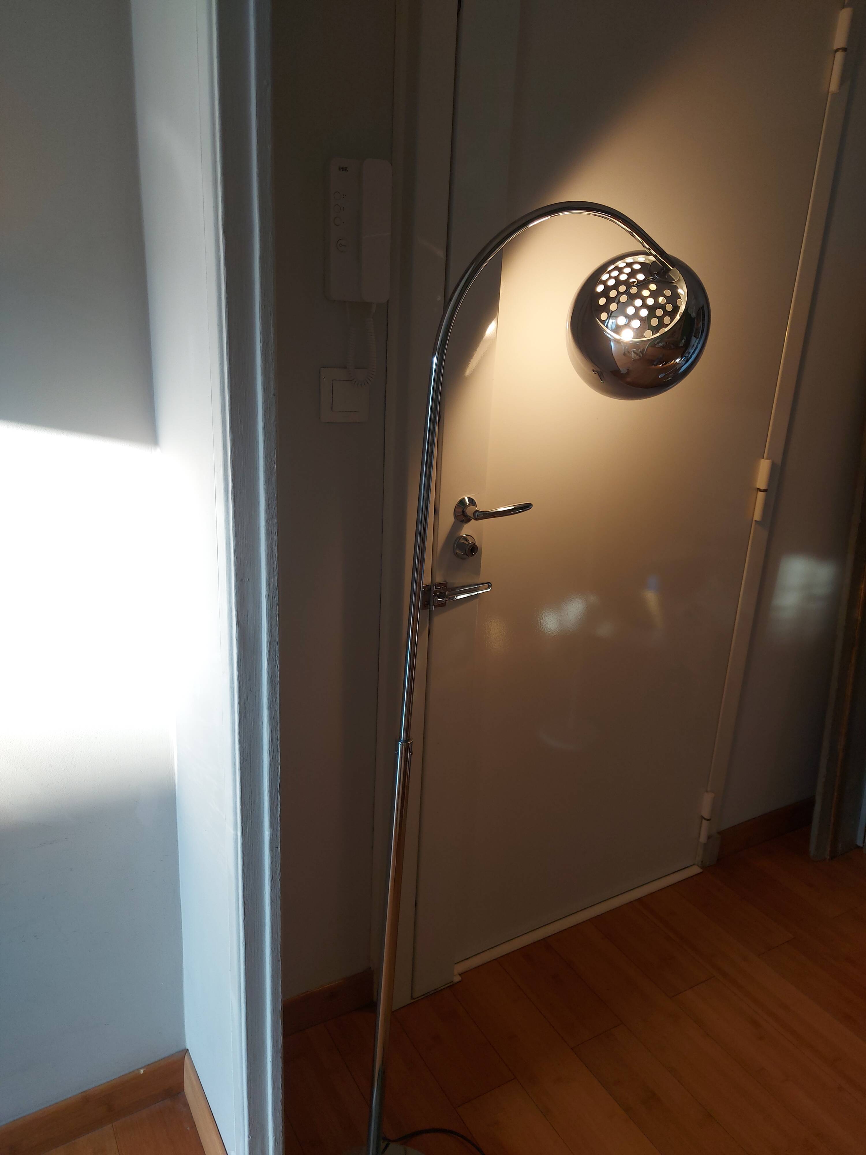 Italian chrome floor lamp from the 1970s.