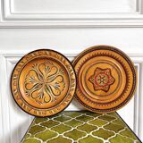 Assiettes décorative en bois vintage