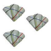 Ensemble de trois appliques murales géométriques en verre de Murano, Italie, années 1980.