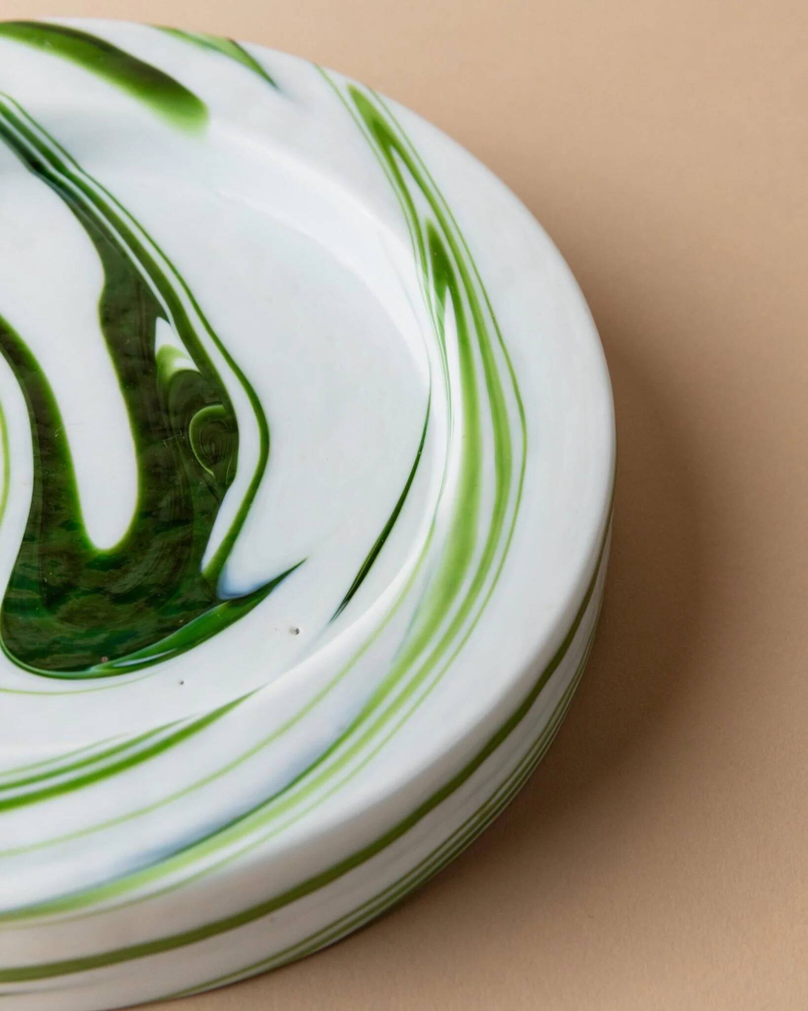 Vert Murano glass swirl bowl by Sergio Asti for Venini, Italian 1970s