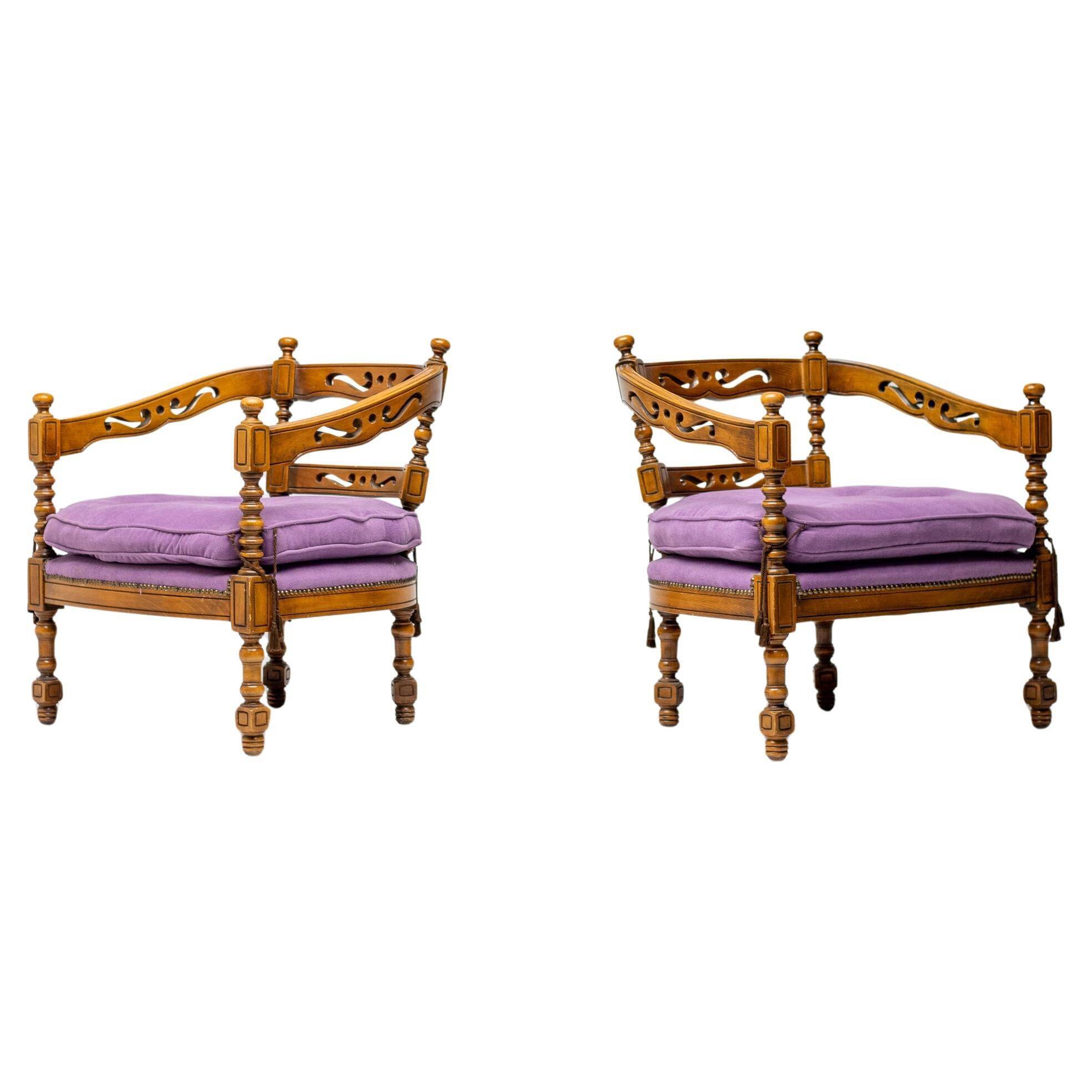 Pair of purple armchairs Giorgetti (Gallery 1975)