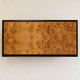 Large vintage coffee table in walnut veneer and black wood, 1980s.