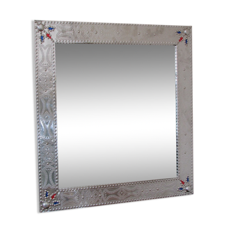 Silver metal mirror oriental style