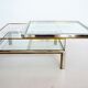 Coffee table in brass and chrome with folding top compartment to House Jansen 1970 s