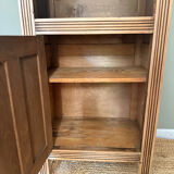 Small Art Deco jam cabinet in carved blonde oak
