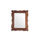 Miroir en chêne vintage des années 1970 avec cadre ondulé en forme de coquille.