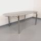 Vintage oval dining table in smoked glass and chrome metal, Space Age style.
