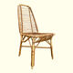 Ensemble bureau et chaise en bambou et rotin, vers 1970