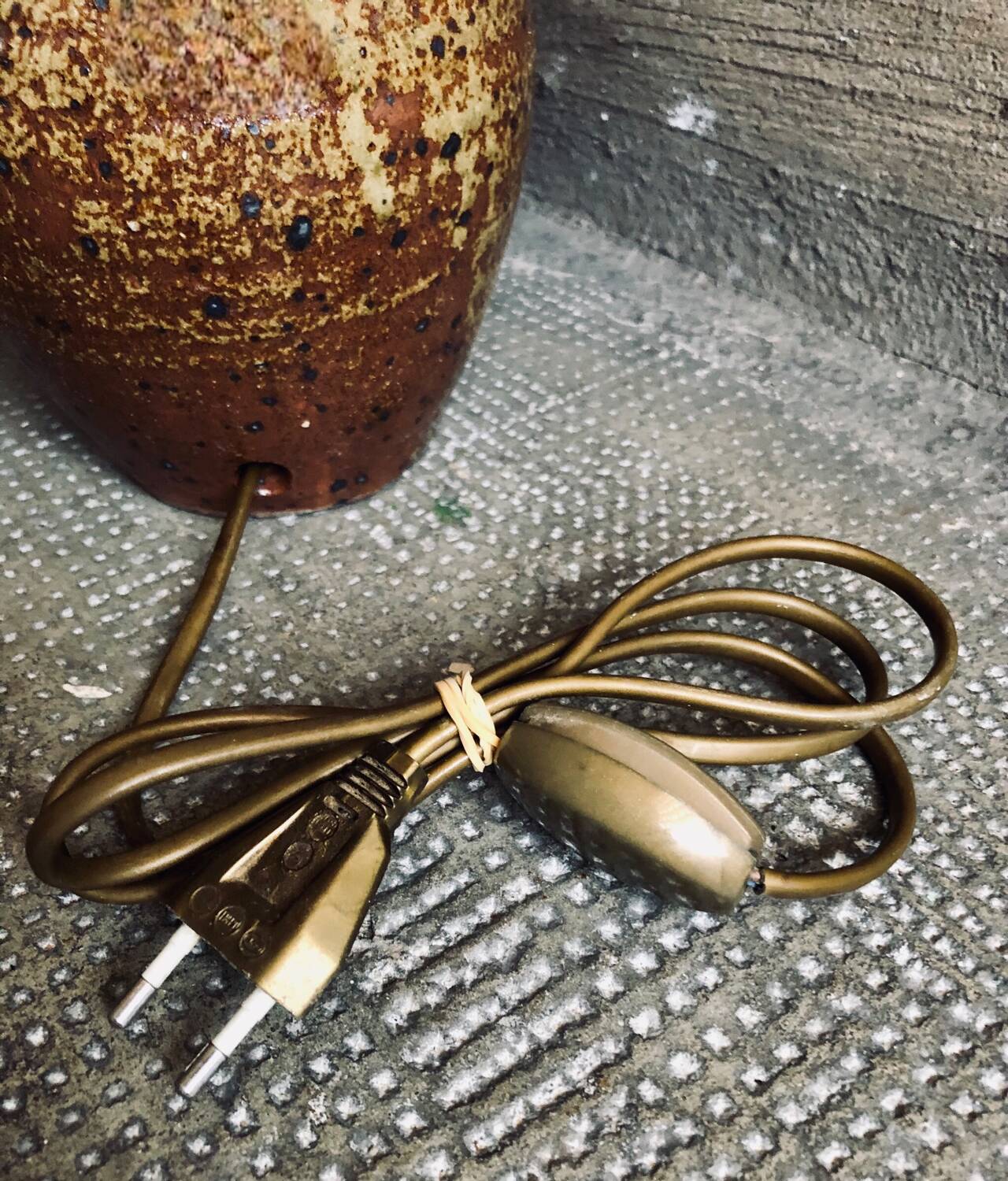 Handmade pyrite stoneware lamp, 1970