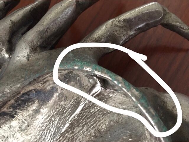 Silver metal box in crab shape