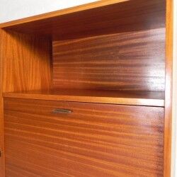 Vintage buffet, rattan and wood secretary from the 1960s.