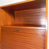 Vintage buffet, rattan and wood secretary from the 1960s.