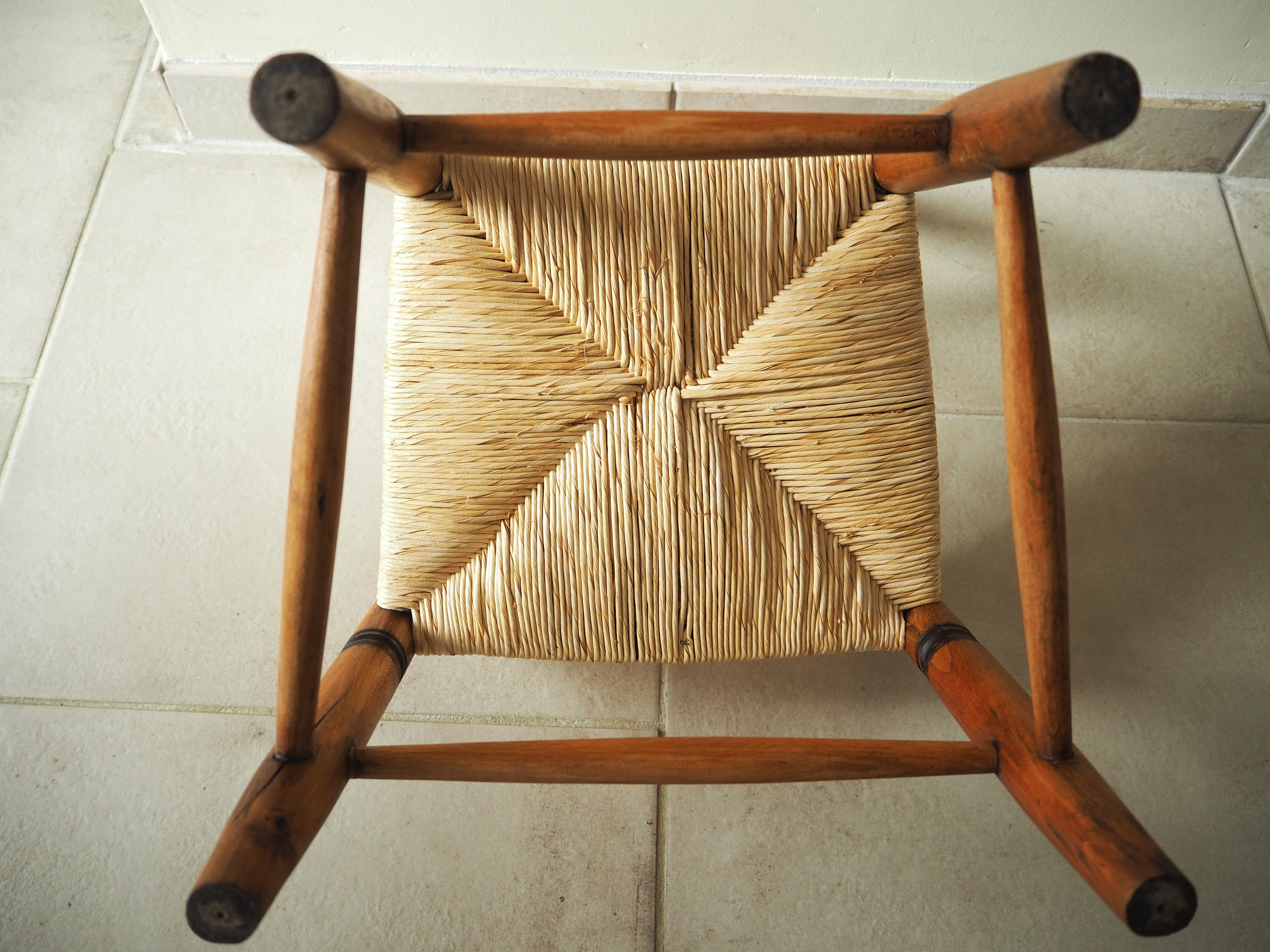 Old straw chair for children