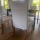 Solid cherry wood dining table, extendable for 8 to 12 people.