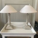 Set of 2 Ivory White lamps