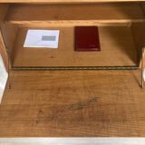 Vintage secretary in wood and rattan