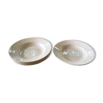 Hollow plates Digoin Sarreguemines pink new