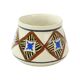 Abstract belgian art deco vase amc white blue black crackle earthenware