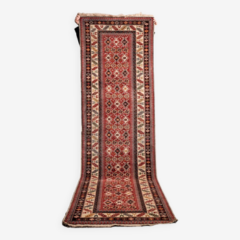 Tapis long tissé à la main, 100% laine, années 1970