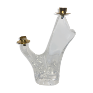 Verrerie chandelier cristal moulé schneider signé années 1960