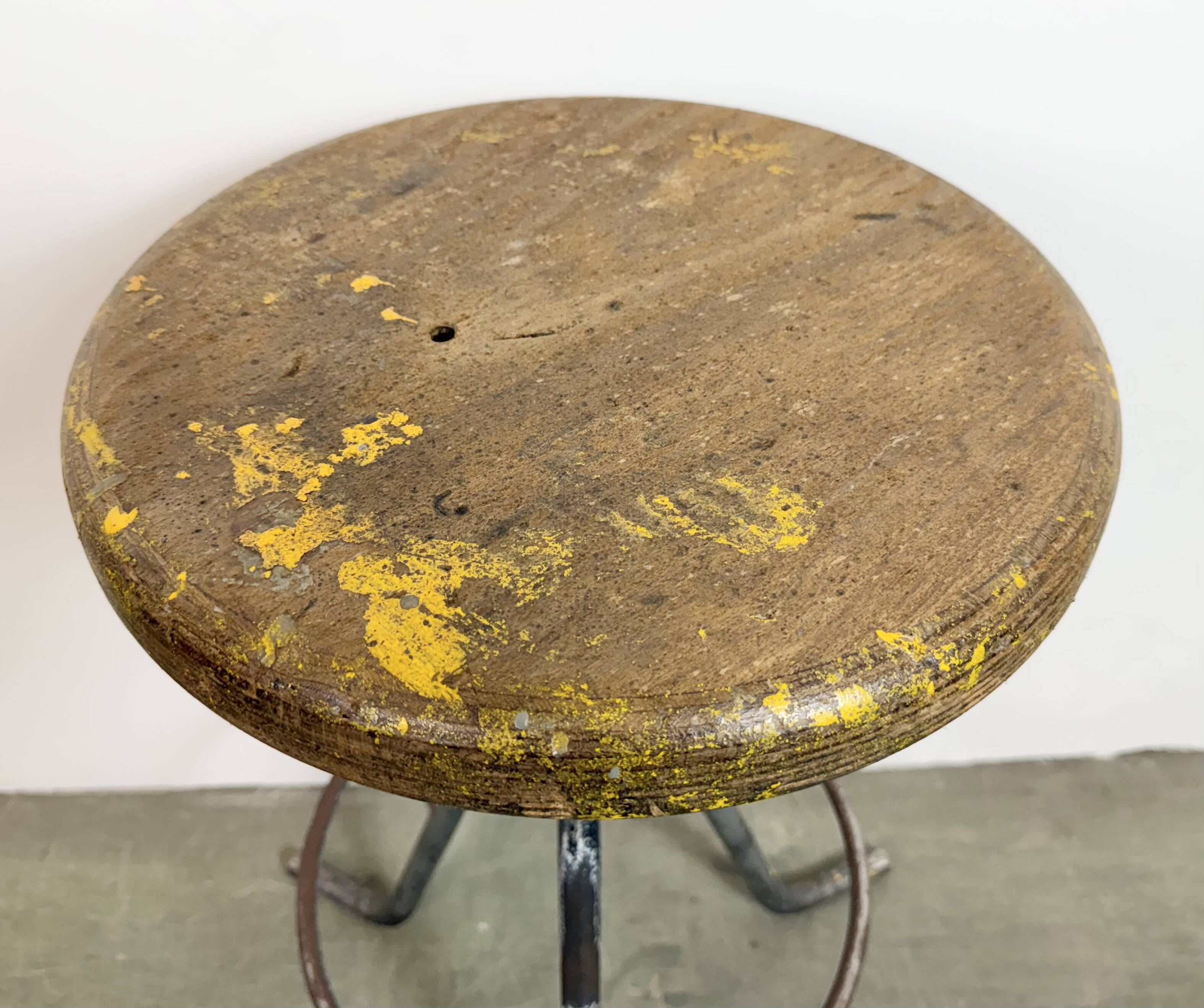 Grey Industrial Workshop Stool, 1960s