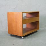 Mid -Century Teak Mobile Two-Sided Cabinet from WR, 1970s.