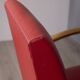 Pair of vintage 1950's armchairs in red leather, italian design